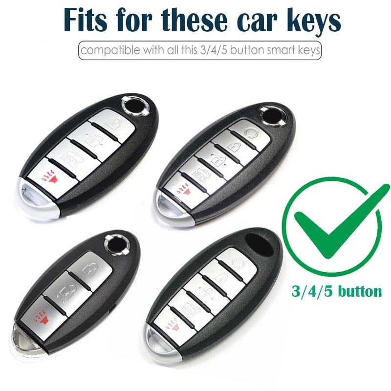 Lcyam Key Fob Cover Fits for Nissan Egg-Shaped Transmission 2022 Altima Leaf Titan Maxima Sentra X Trail Patrol Murano Serena Armada Versa, Red - Image 2